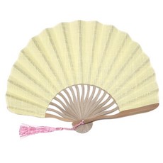 모시부채(소)22cm(노랑) 직물아교포수 모시접선(최상품 노리개 달려있음), 노랑색, 1개