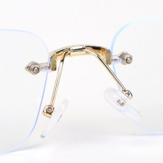패션 안경 스퀘어 긱시크 무테 골드