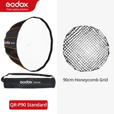 Godox QR-P70 70CM 12CM Bowens Mount Studio 플래시용 포물선형 딥 소프트박스 + 허니컴 그리드를 신속하
