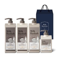 밀크바오밥 세라 헤어 2종 + 바디 2종 선물 세트 화이트솝, 1세트