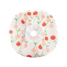 寵物防舔頭套 伊莉莎白圈 貓咪狗狗通用 術後絕育防護 可愛造型舒適頭套, 1個, 小櫻桃白色,M, 小櫻桃白色