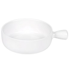 inbloom 北歐陶瓷手柄微波爐烤箱碗, 1個, 白色