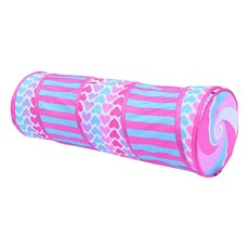 QDY 텐트용 4.2Ft 플레이 터널 실내 크롤링 튜브, 40cmx130cm, 폴리에스테르, 분홍색, 1개