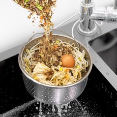 깔끔더하기 싱크대 음식물 거름망 쓰레기통, 1개, 실버