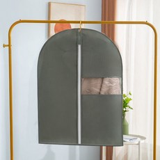 加厚無紡布 衣服防塵罩, 1個, 灰色【平面款】小視窗,體驗裝短款一個裝【60*80cm】