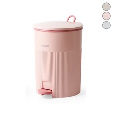 예쁜 휴지통 9L 쓰레기통 종량제 스윙 인테리어 튼튼 심플 자취 원룸 침실 화장실 거실 분리수거, 핑크