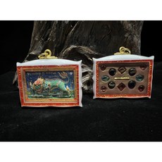 蝶王 古巴吉士納 早期 醒 親簽 壓克力 佛牌, 詳見包裝, 詳見包裝, 藍綠 背面咖啡