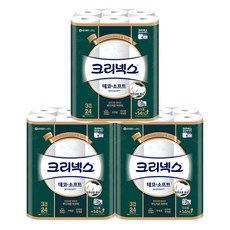 크리넥스 천연 펄프 데코 & 소프트 3겹 화장지, 30m, 24롤, 3개