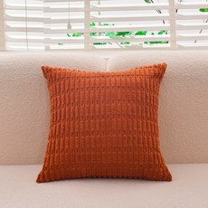 聖誕抱枕燈芯絨靠墊套提花沙發大胖條枕套40x40cm現代簡約風格, MS-焦糖橘