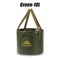 5/10/20L 야외 다기능 버킷 접이식 휴대용 여행 대용량 운반 캠핑 낚시, 05 green 10L