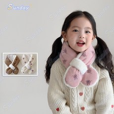 台灣出貨 【2-8歲】兒童圍巾冬季可愛兔子燈芯絨圍脖保暖防寒寶寶護脖圍巾