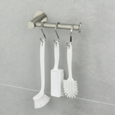 무지스 무광 스텐 304 욕실 청소도구 걸이, 1개, 무광실버