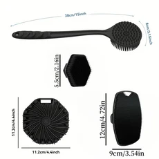 욕실 브러시 세트 부드러운 실리콘 미끄럼 방지 손잡이 용품, 04-1PCS