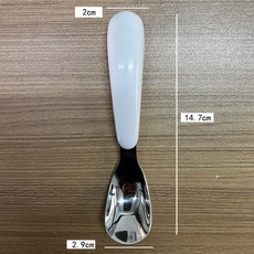 兒童316L不鏽鋼元寶勺寶寶吃飯家用乾飯勺嬰幼兒自主進食訓練勺子, 1個, 1個, ABS白手柄-元寶勺