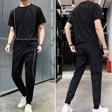 [양말증정] 남성 여름 반팔 조거 팬츠 트레이닝 상하 세트 츄리닝 런닝복 WI077SET