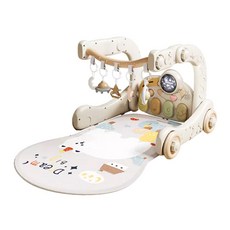 多功能鋼琴健身架 嬰兒健身遊戲墊 學步車模式, 麥丁米-5合1健身架學步車積木桌, 1套