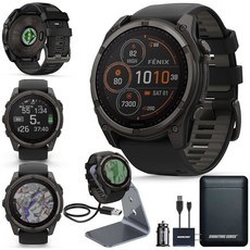 가민 피닉스 8 프리미엄 멀티스포츠 GPS 러닝 스마트워치 43mm | AMOLED 디스플레이 방수/방진 기능 내장 손전등 소프트 골드 색상에 다크 샌드스톤 밴드 시그니, Fenix 8 Solar - 51 mm, Black, 1개