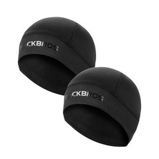 ROCKBROS 이너캡 가을 겨울 사이클캡 기모 방한 방풍 보온 경량 통기성 신축성 헬멧 이너 모자 사이클 자전거 바이크 스키 런닝 등산 통학 통근 남녀 겸용 큰 크기 검정 * 2