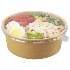 포담팩 KP 크라프트 원형종이용기 750ml 뚜껑 용기 세트, 1개, 50개