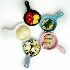 손잡이 캠핑 앞접시 1P 휴대 용 플레이 트 식기 베란다 그릇 야외 요리 접시 조리 도구, 블랙