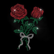 1개 유리 핫픽스 라인스톤 다리미 부착형 아플리케 의상 액세서리 (옷 가방 바지용) June Rose 297x210mm, 혼합색