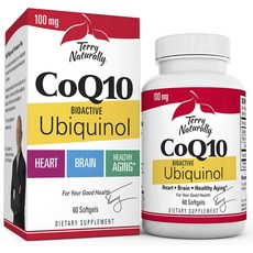 Terry Naturally CoQ10 生物活性泛醇 100mg 無麩質無糖軟膠囊, 1個, 60 件