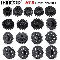 TRINOOD 1Pcs M1 스틸 모터 기어 피니언 8MM 24T 25T 26T 27T, 28T, 1개