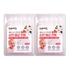 휴비니크 어린이용 뽑아쓰기 편리한 멸균면봉, 2개, 100개입