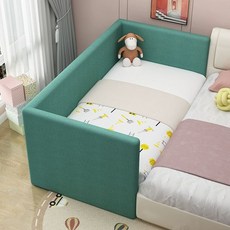 아기 침대 확장형 사이드카 유아 침대 원목 어린이 침대 부모 침대 연결 침대, 없음, 3면 보호대 150x70x40 침대 포함