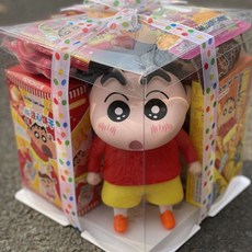 蠟筆小新零食禮盒大禮包，兒童節禮物，閨蜜情侶生日伴手禮，臺灣發貨, 1個, 6寸加高 A號/站立蠟筆小新手辦禮盒裝