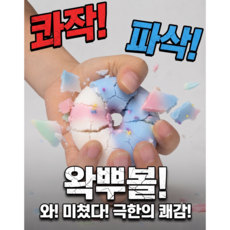 [마티] 왁뿌볼 고양이발 도넛 스트레스볼 왁뿌 말랑이 스퀴시 4개 묶음 케이스 증정, 20g, 고양이+도넛