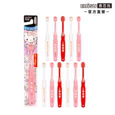 EBiSU惠百施 Hello Kitty兒童牙刷12支入 顏色隨機, 1套, Kitty 6歲以上, 隨機色, 12個裝