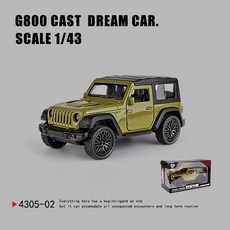 DFMEI 三開門Rross-Country合金仿真越野跑車模型兒童回力玩具小汽車, 如圖, 軍綠色-閉篷版Rubicon【中文彩盒】