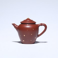 宜興紫砂壺 撒金漁翁 朱泥, 1個, 深红色