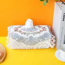 로잘린 레이스 사각 티슈커버 티슈케이스 71145PC 1(pc), 자수 화이트
