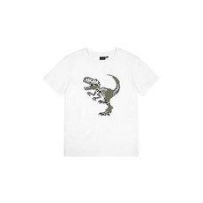 [아캄] Dino Patch Half Top (White)