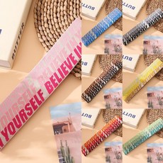 運動髮帶男士吸汗頭帶女款跑步止汗頭巾學校運動會字母髮帶, 三拼字母藍色+橘色, 1個