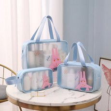 Sugar Jenny防水半透明旅行游泳池包 3種組, 藍色