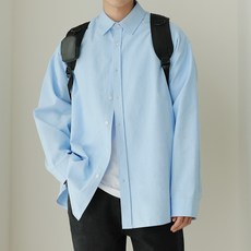 Zeta22男款優質都市大寬鬆基本牛津長袖襯衫男款襯衫