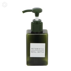 [오늘의택] 욕실 디스펜서 리필용기 100ml 다크그린 사각디스펜서 비누디스펜서