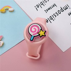 多款卡通防蚊手環 兒童發光驅蚊手環 植物香薰滅蚊手環 夏季防蚊手鍊, 1個, 【棒棒糖】粉色防蚊手環