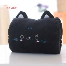 만화 귀여운 낮잠 베개 손목커버 봉제인형 낮잠베개 책상 공부용 사무실, 롤러 핸드 커버, 검은 고양이