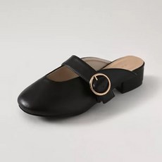 ChakanShoes 女款銜釦穆勒鞋 BFLTR1e100, 230mm, 黑色