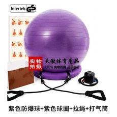 고정대 짐볼체어 밸런스 블랙볼+링+펌프 55cm 홈트 요가 코어운동, B. 65cm 키 6065cm, R. 보라색 무광택 폭발 방지 볼 볼 링 에어 실린더