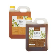 蜂國 百花蜜 龍眼蜜 3台斤雙桶組 香氣濃郁 滋味醇厚, 1個, 百花蜜+龍眼蜜 3台斤各1桶