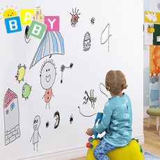 靜電白板 牆面透明保護膜 辦公書寫 啞光 可投影 家用防臟可移除不傷牆, 靜電白板貼90*200cm