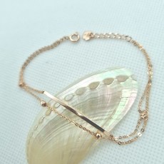 14K 18K 스틱볼 2줄팔찌 [신쥬얼], 옐로골드, 16.5cm