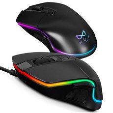 녹스 NX-M1 유선 LED 게이밍 마우스 +고급 장패드, 블랙