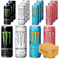 [예진마트]몬스터 에너지드링크 355ml x 16캔 혼합 울트라 그린 망고로코 파이프라이펀치, 울트라4+그린4+망고로코4+파이프라인4, 1세트