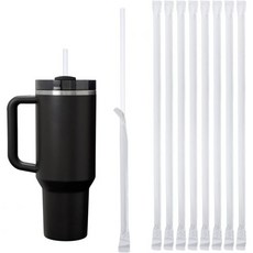 40온스 텀블러용 100PCS 일회용 빨대 스탠리 컵 30온스 40온스 텀블러용 엑스트라 롱 빨대 빨대 개별 포장